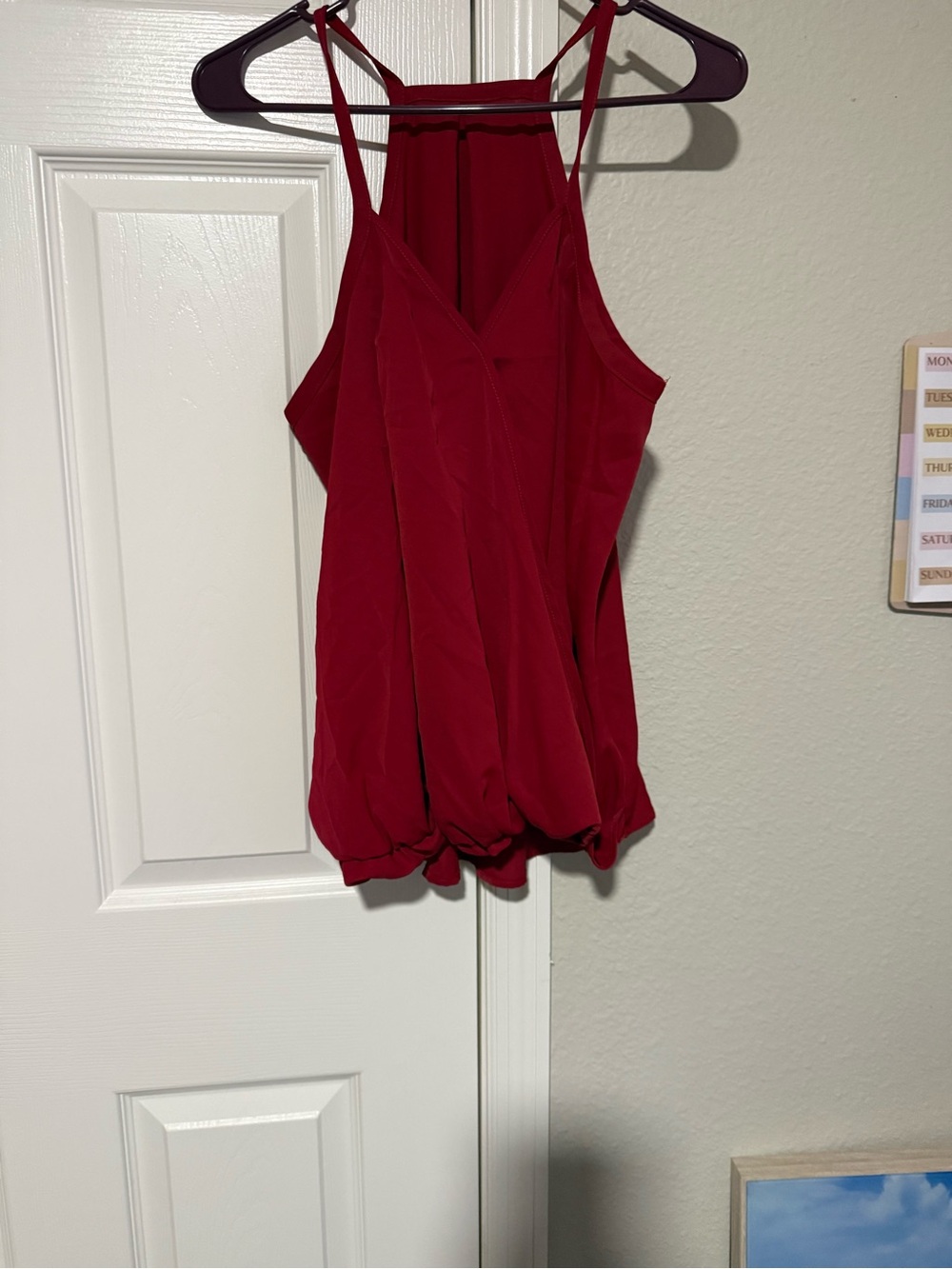 SHEIN Crimson Red Draped Blouson Camisole